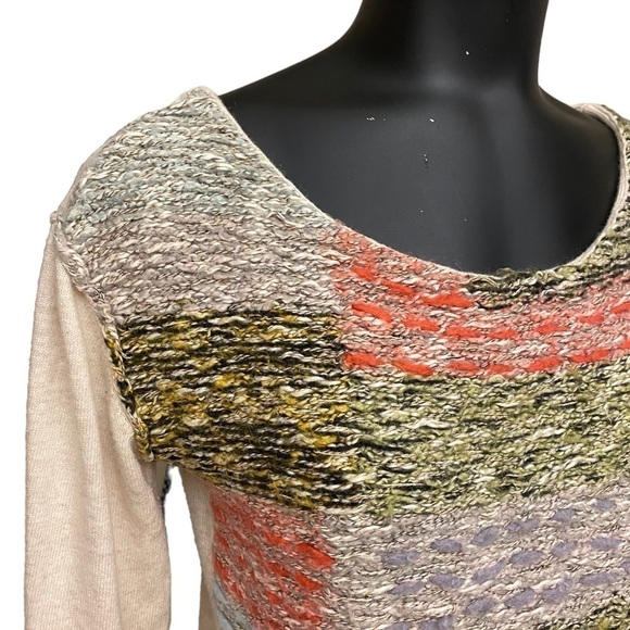 Anthropologie MOTH Cotton-Blend Marled Cream Sweater Size Small - Picture 3 of 8